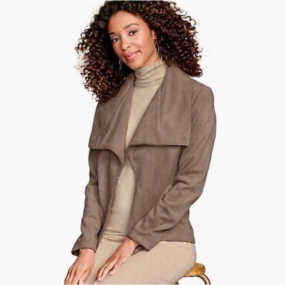 New Johnston & Murphy Cream Faux-Suede Women's Jacket Size X-Small